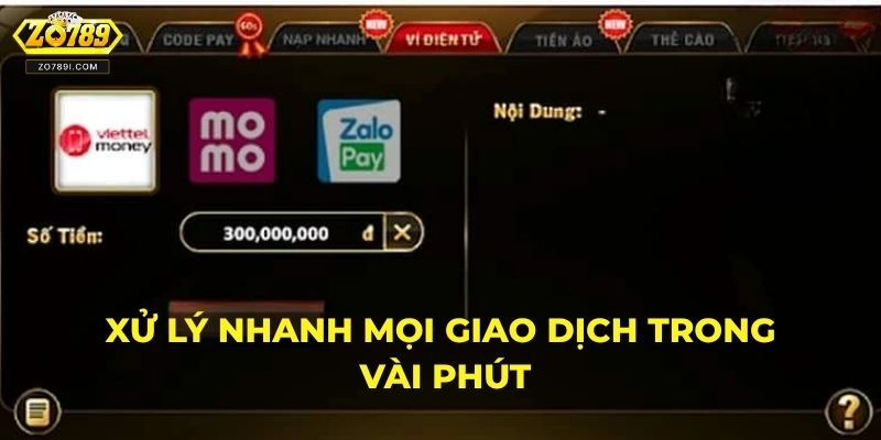 Xử lý nhanh mọi giao dịch trong vài phút